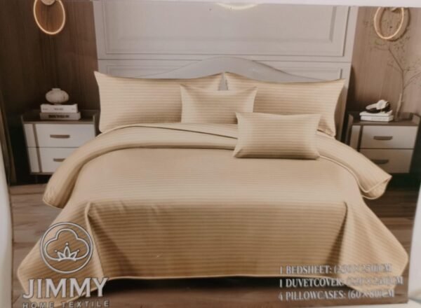 Beige Striped Duvet Cover