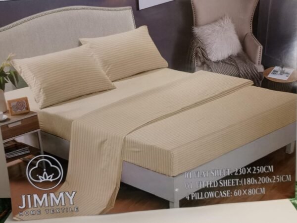 Beige striped bedsheet