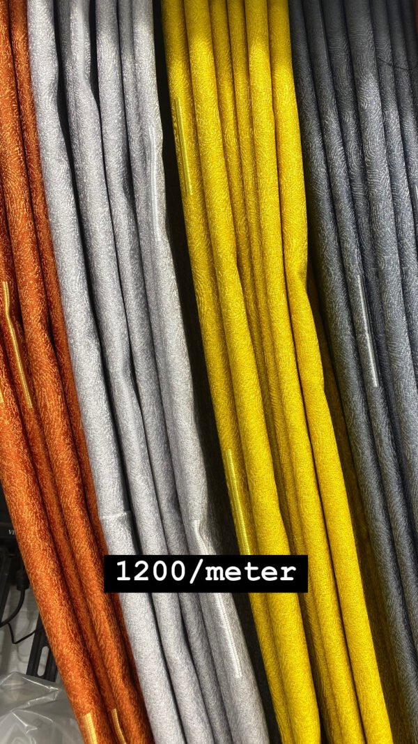 Mustard, Orange, Light grey, Dark Grey Curtain