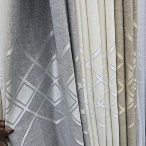 Grey, Cream, Brown Curtains
