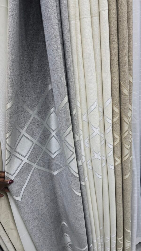 Grey, Cream, Brown Curtains