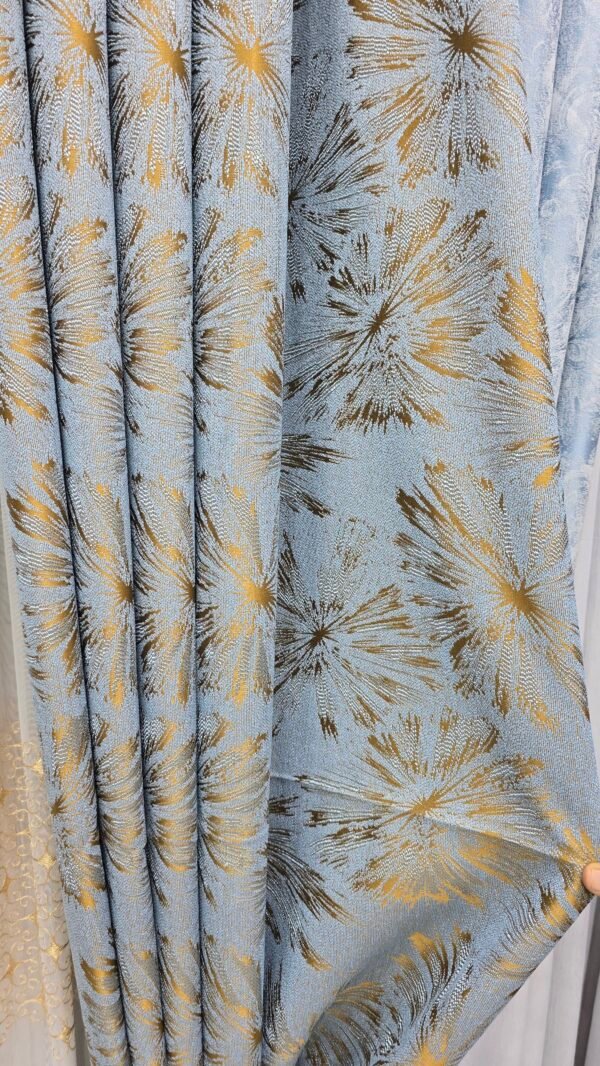 Grey/Gold Pattern Luxury Curtain