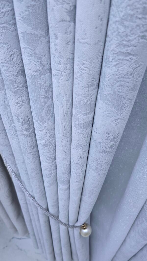 Snow white/ grey Curtain