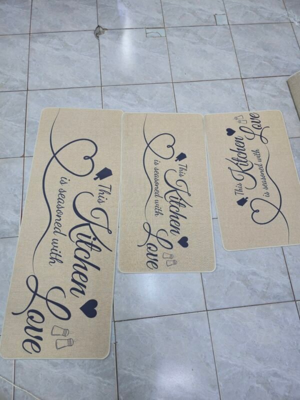 Floor Kitchen Mat/Carpet Set (3-in-1)