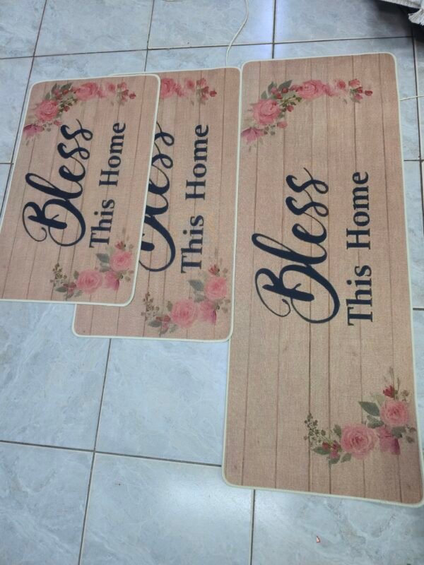 Floor Kitchen Mat/Carpet Set (3-in-1)