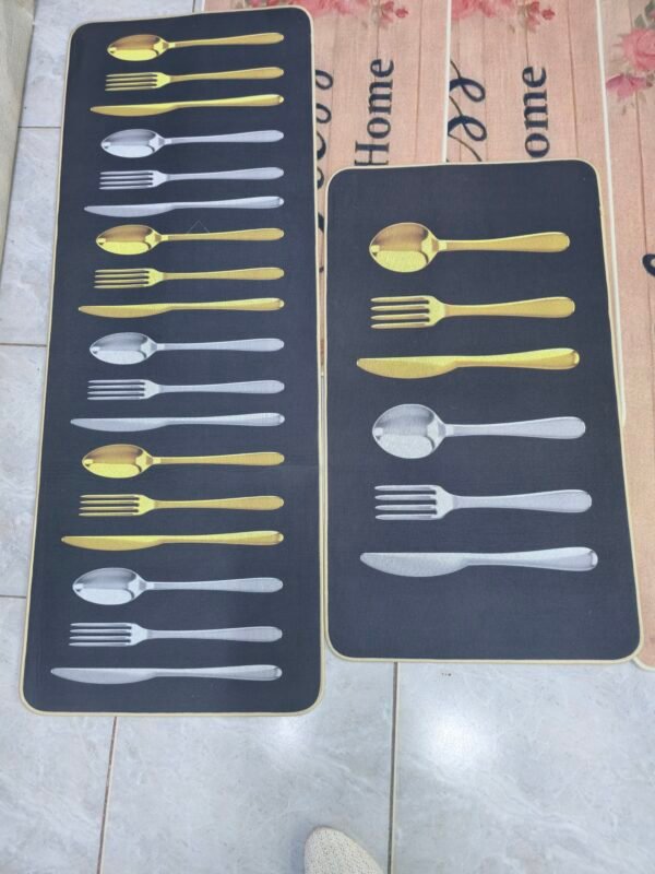 Floor Kitchen Mat/Carpet Set (2-in-1)